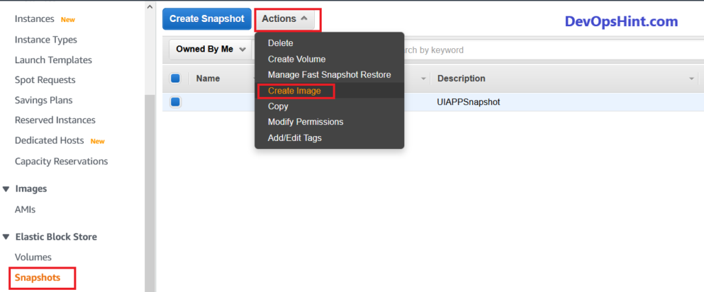 create an AMI Image from EC2 instance snapshot 7