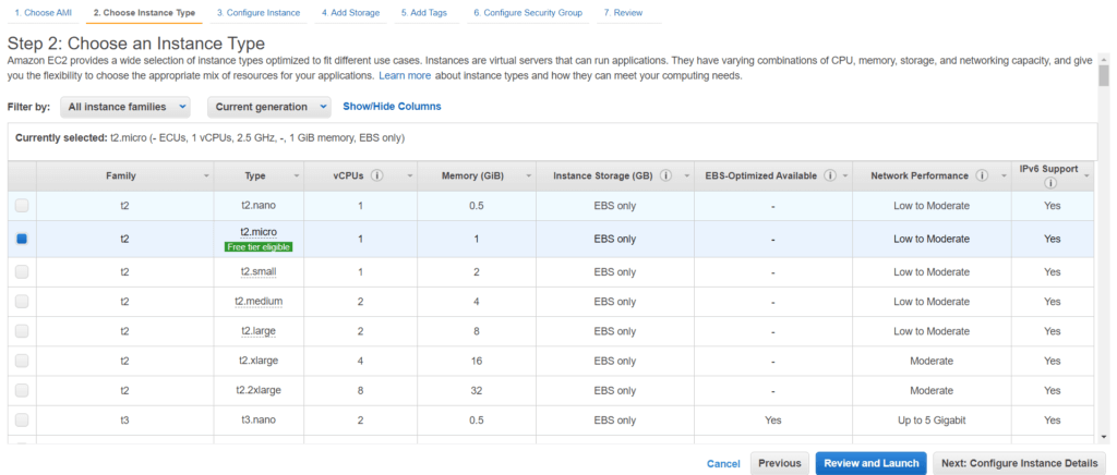 Choose an Instance Type 3