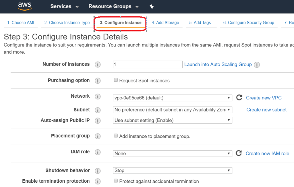 Configure Instance Details 4