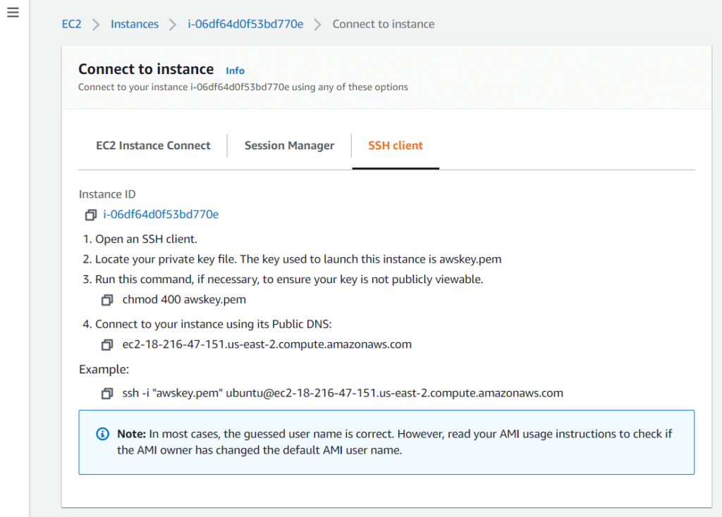 Connect to ec2 instance 17