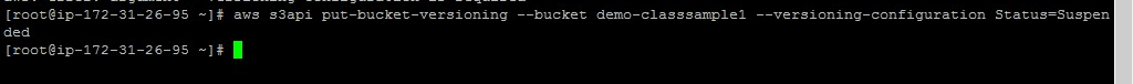 Suspend versioning through CLI s3 11