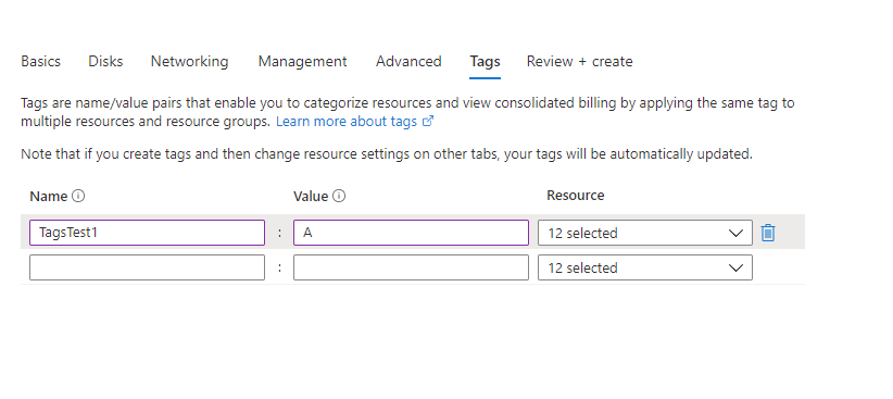 add tags to vm 15