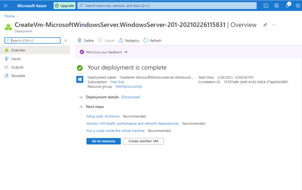 azure vm created 21