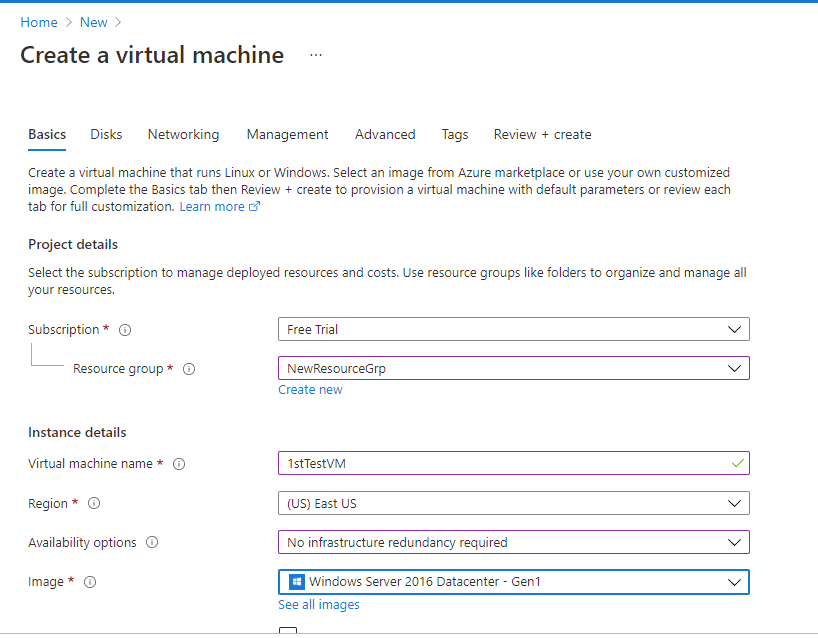 input virtual machine name 5