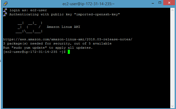 login to ec2 instance using putty 3