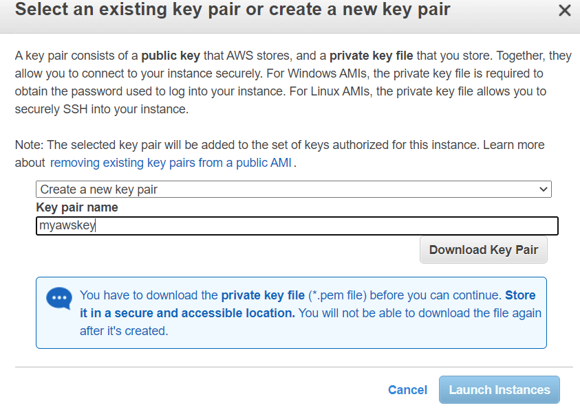 select key pair 9