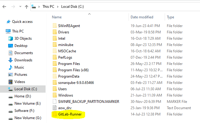 Create folder