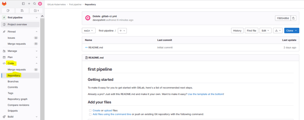 Run your first GitLab CI CD pipeline [2 Steps] 1