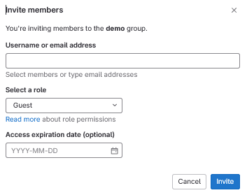 fill up invite field
