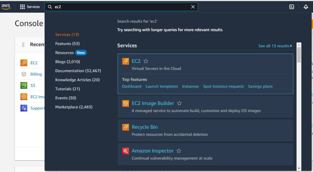 search ec2