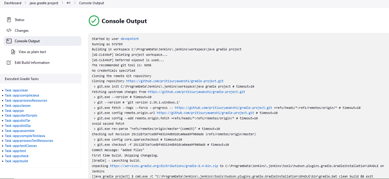 Build Java Project using Gradle Jenkins Freestyle Job
