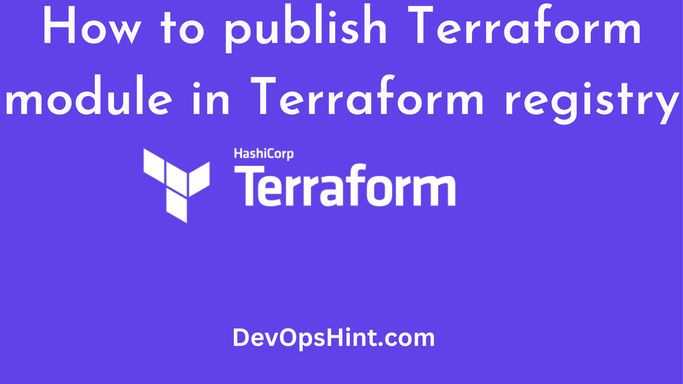 How to publish Terraform module in Terraform registry