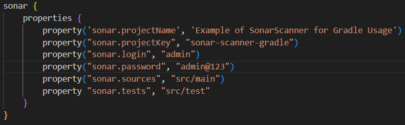 sonar gradle property